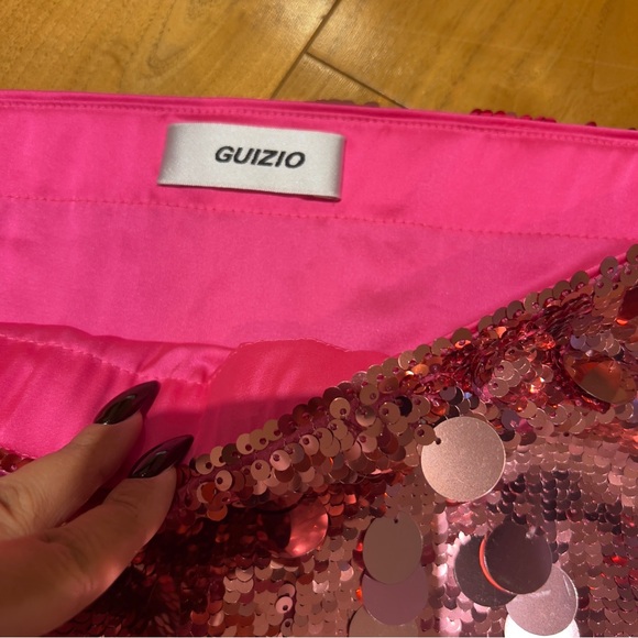 Danielle Guizio Low Rise Paillette Skirt - Pink - Picture 4 of 11